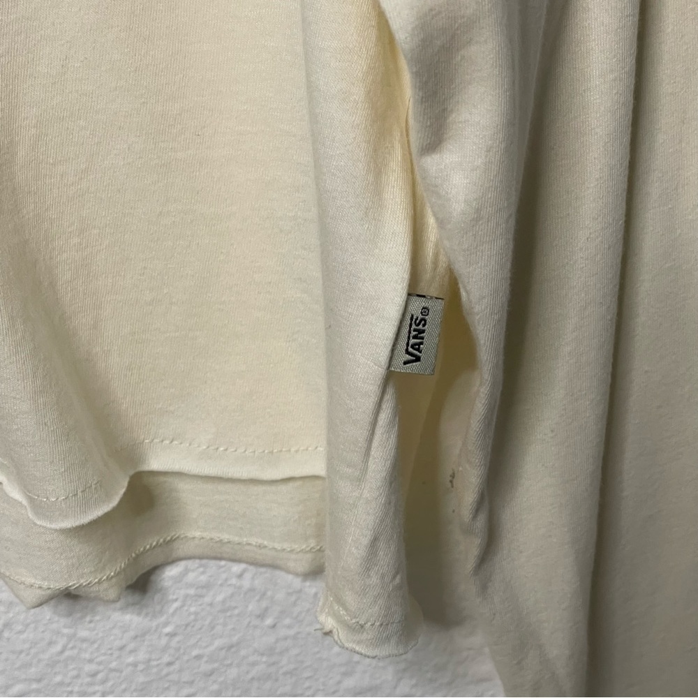 Vans Floral "Off The Wall" Logo Long Sleeve Cropped sweatshirt L NWT - Picture 4 of 11